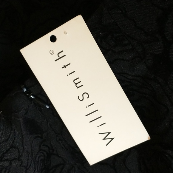 Willi Smith Black Velvet Rose Party Dress Size 8 - Picture 6 of 7